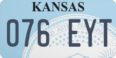 KS license plate 076EYT