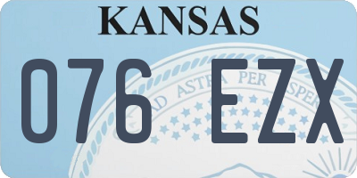 KS license plate 076EZX