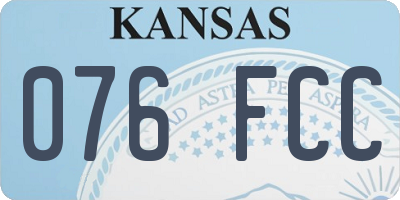 KS license plate 076FCC