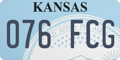 KS license plate 076FCG
