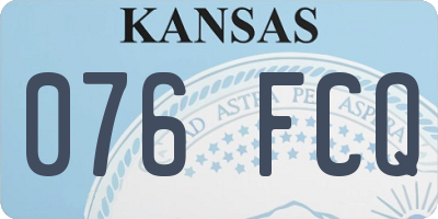 KS license plate 076FCQ