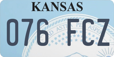 KS license plate 076FCZ