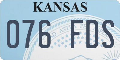 KS license plate 076FDS