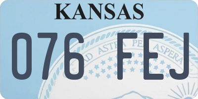 KS license plate 076FEJ