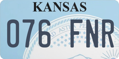 KS license plate 076FNR