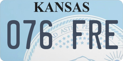 KS license plate 076FRE
