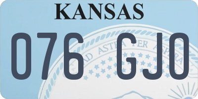 KS license plate 076GJO