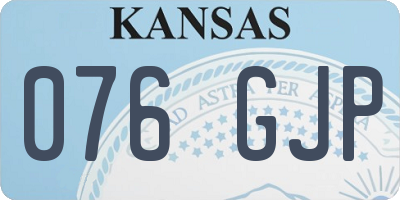KS license plate 076GJP