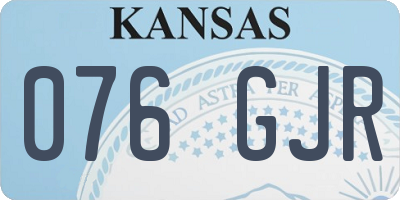 KS license plate 076GJR