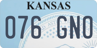 KS license plate 076GNO