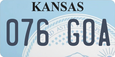 KS license plate 076GOA