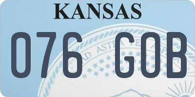 KS license plate 076GOB