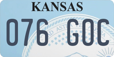 KS license plate 076GOC