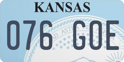 KS license plate 076GOE