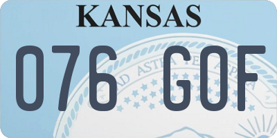 KS license plate 076GOF