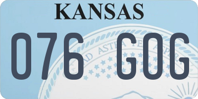 KS license plate 076GOG