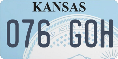 KS license plate 076GOH