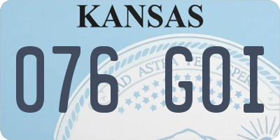 KS license plate 076GOI