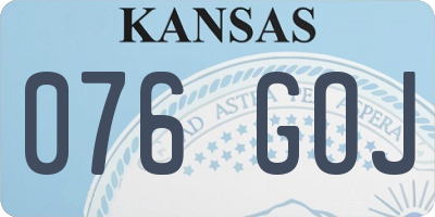 KS license plate 076GOJ