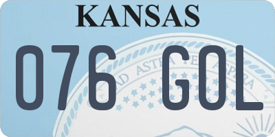 KS license plate 076GOL