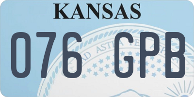 KS license plate 076GPB