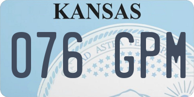 KS license plate 076GPM
