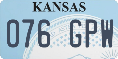 KS license plate 076GPW