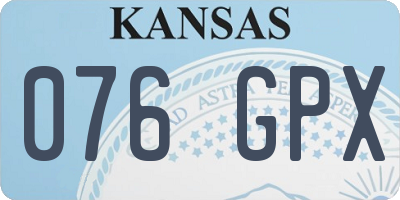 KS license plate 076GPX