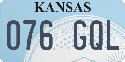 KS license plate 076GQL