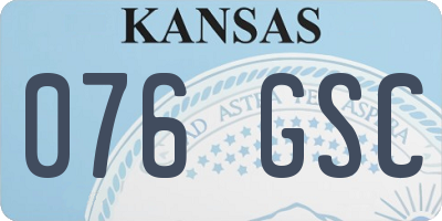 KS license plate 076GSC