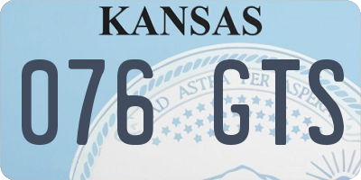 KS license plate 076GTS