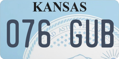 KS license plate 076GUB