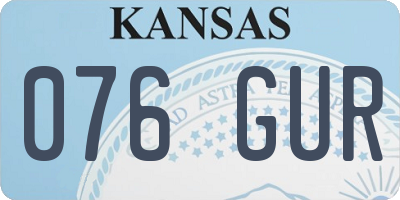 KS license plate 076GUR