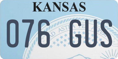 KS license plate 076GUS