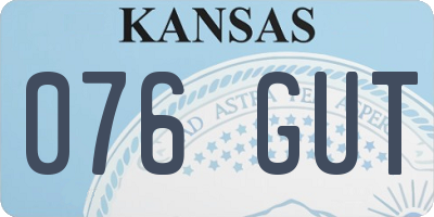 KS license plate 076GUT