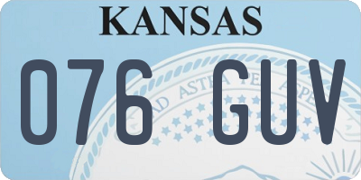KS license plate 076GUV