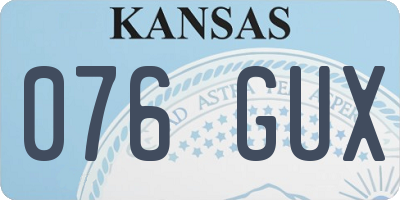 KS license plate 076GUX