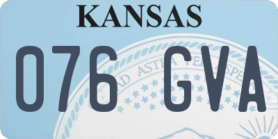 KS license plate 076GVA