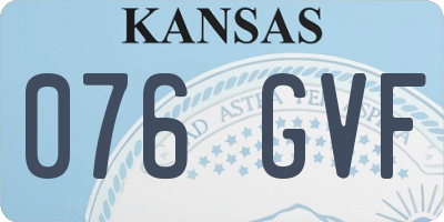 KS license plate 076GVF