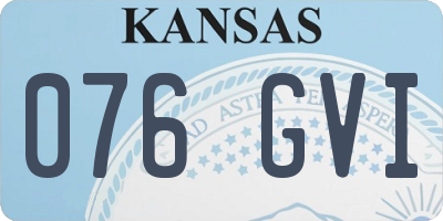 KS license plate 076GVI