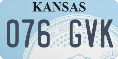 KS license plate 076GVK