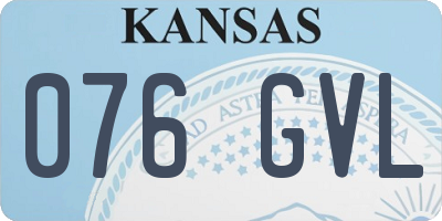KS license plate 076GVL