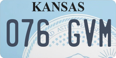 KS license plate 076GVM