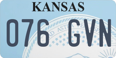 KS license plate 076GVN