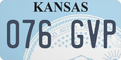 KS license plate 076GVP