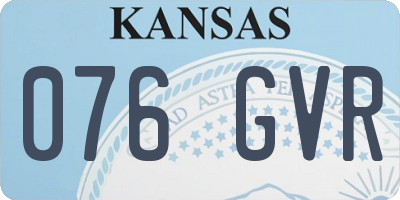 KS license plate 076GVR