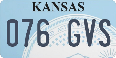 KS license plate 076GVS
