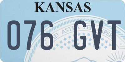 KS license plate 076GVT