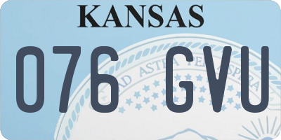 KS license plate 076GVU