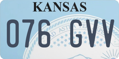 KS license plate 076GVV